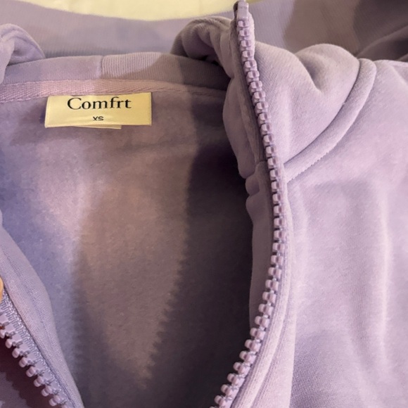 Comfy Collection Pastel Edit Zip-up Hoodie- Lavender XS, M, S - Picture 8 of 8